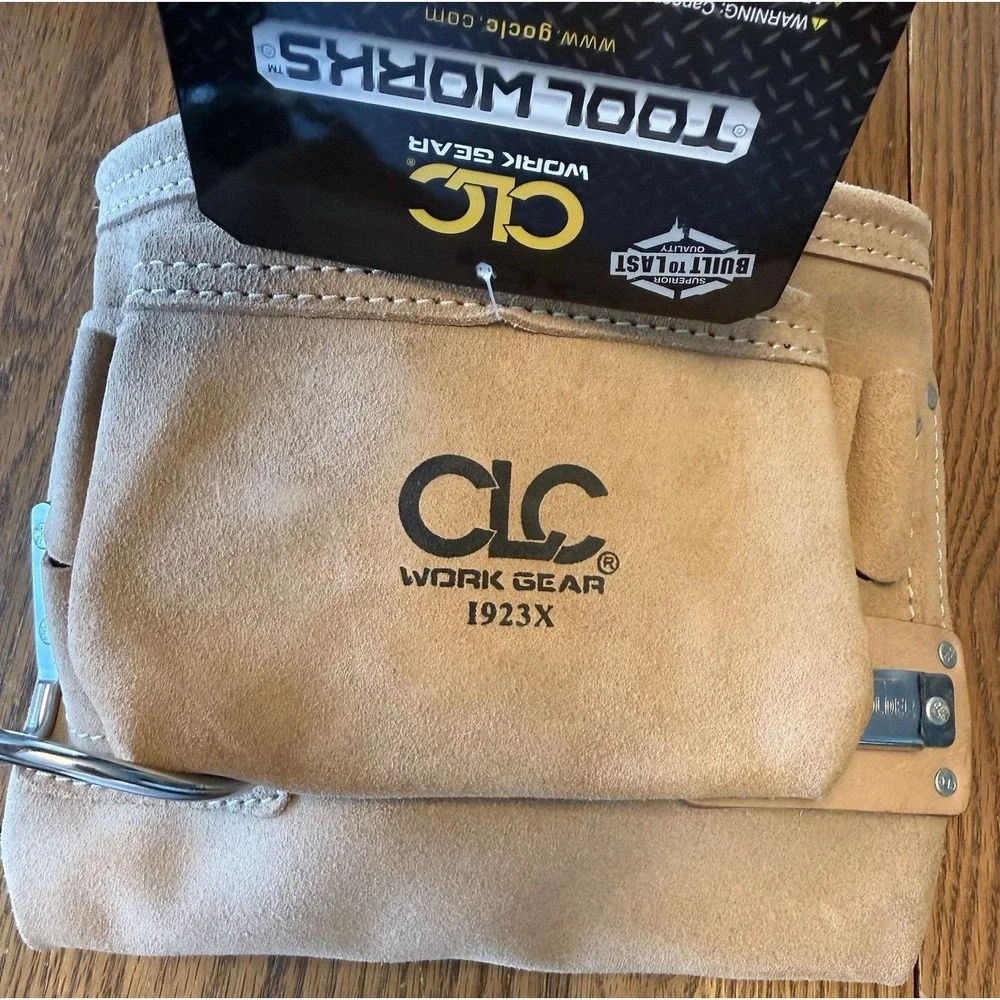 Cool works Carpenters Nail And Tool Bag, NWT, Suede, Khaki, I923x, 10 Pockets